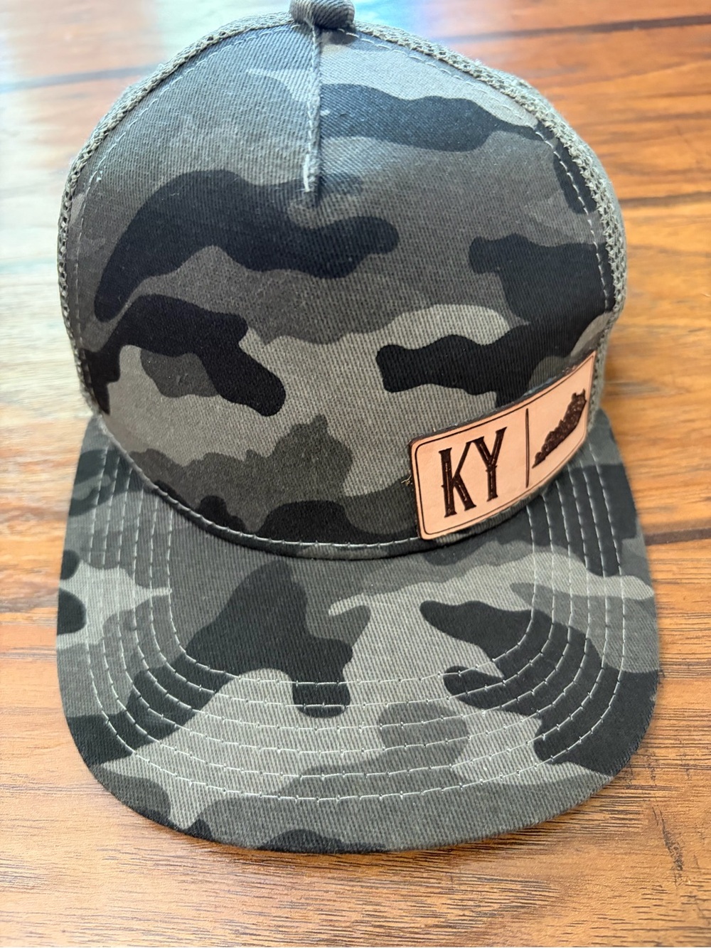 Kids Camo Trucker Hat - Gray Camouflage